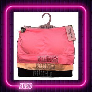 Juicy Couture Large Rhinestone Strapless Tube Tops | set of 3